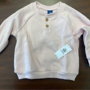 Old Navy Light Pink Waffle Henley Pullover Hoodie